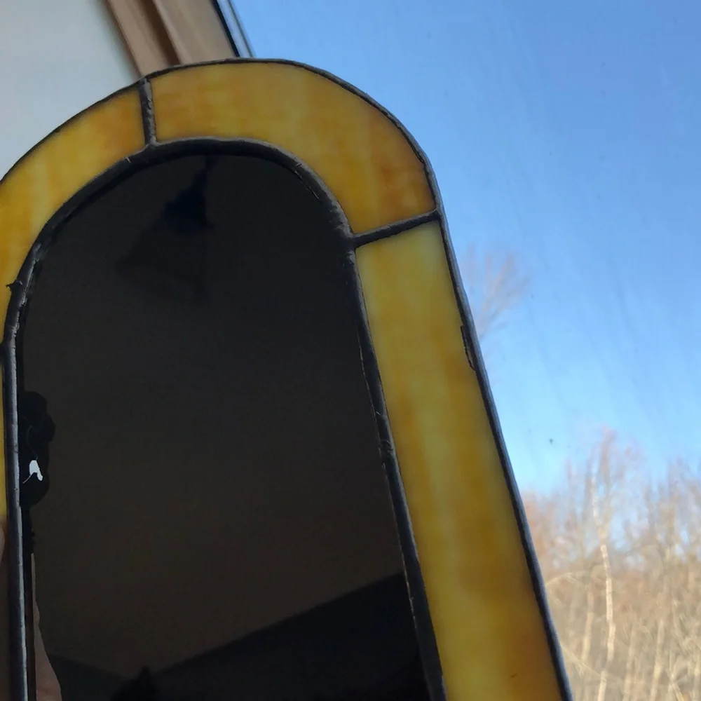 Vintage Stained Glass Vanity Mirror
